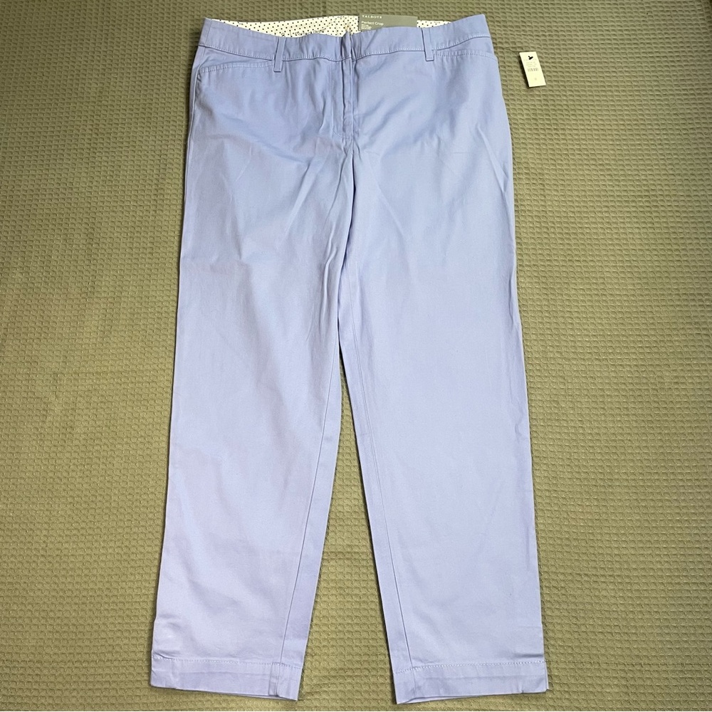 New Talbots Perfect Crop Chino Pants 8 Womens Slim Leg Periwinkle